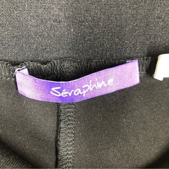 Seraphine Maternity Tailored Black Maternity Pants Ponte Trousers Seam Front 2 - Picture 3 of 9
